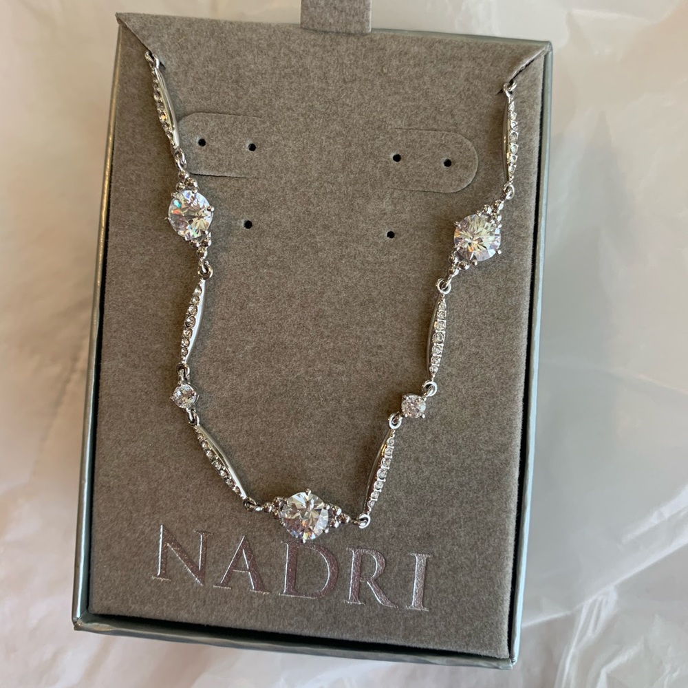 NEW Framed Oval CZ Necklace